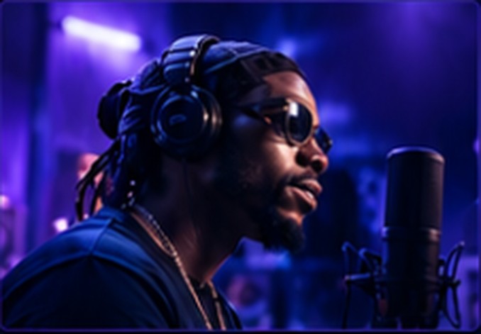 Eric A Menal-Arthur in the recording studio